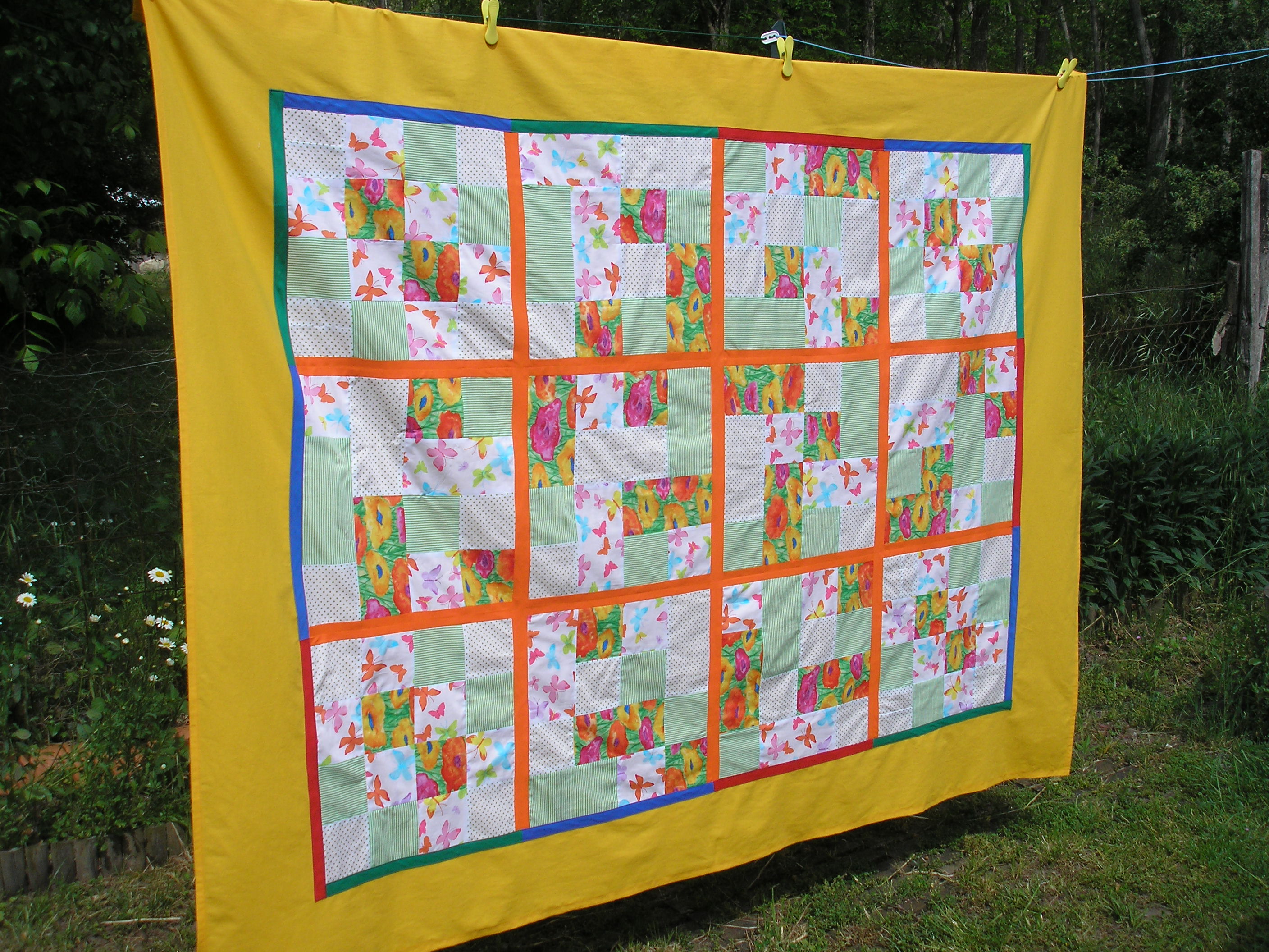 Martipatch nappe plaid jaune patchwork Gironde